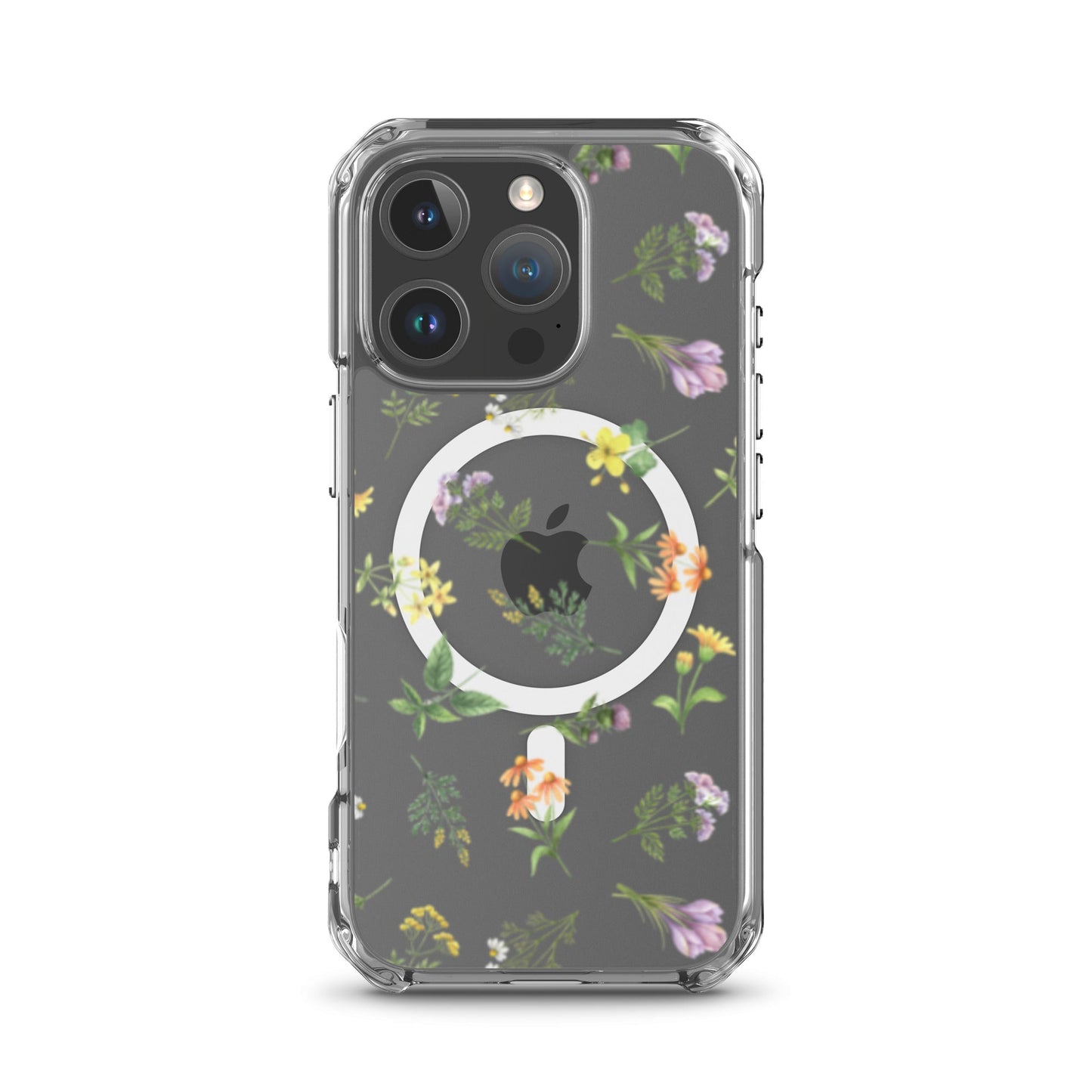 Floral Rain MagSafe Clear iPhone Case