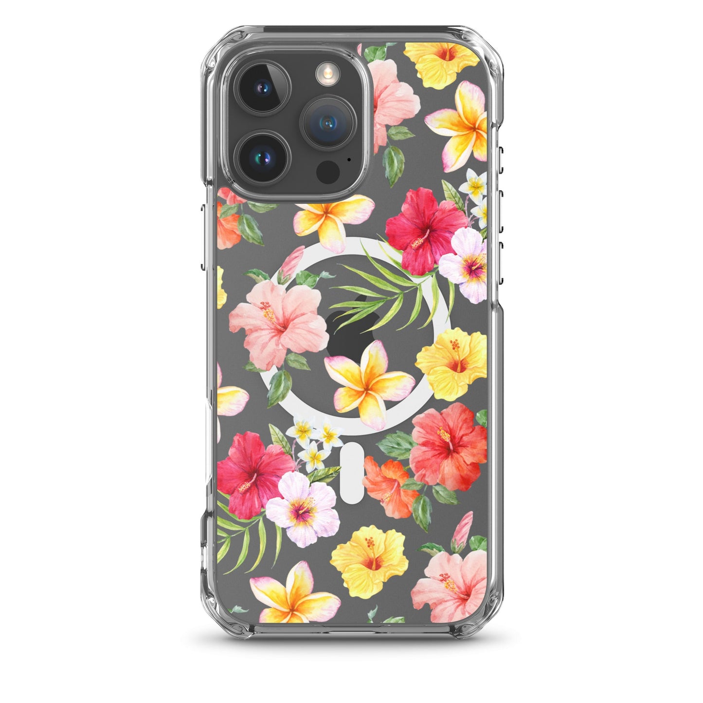Hibiscus MagSafe Clear iPhone Case