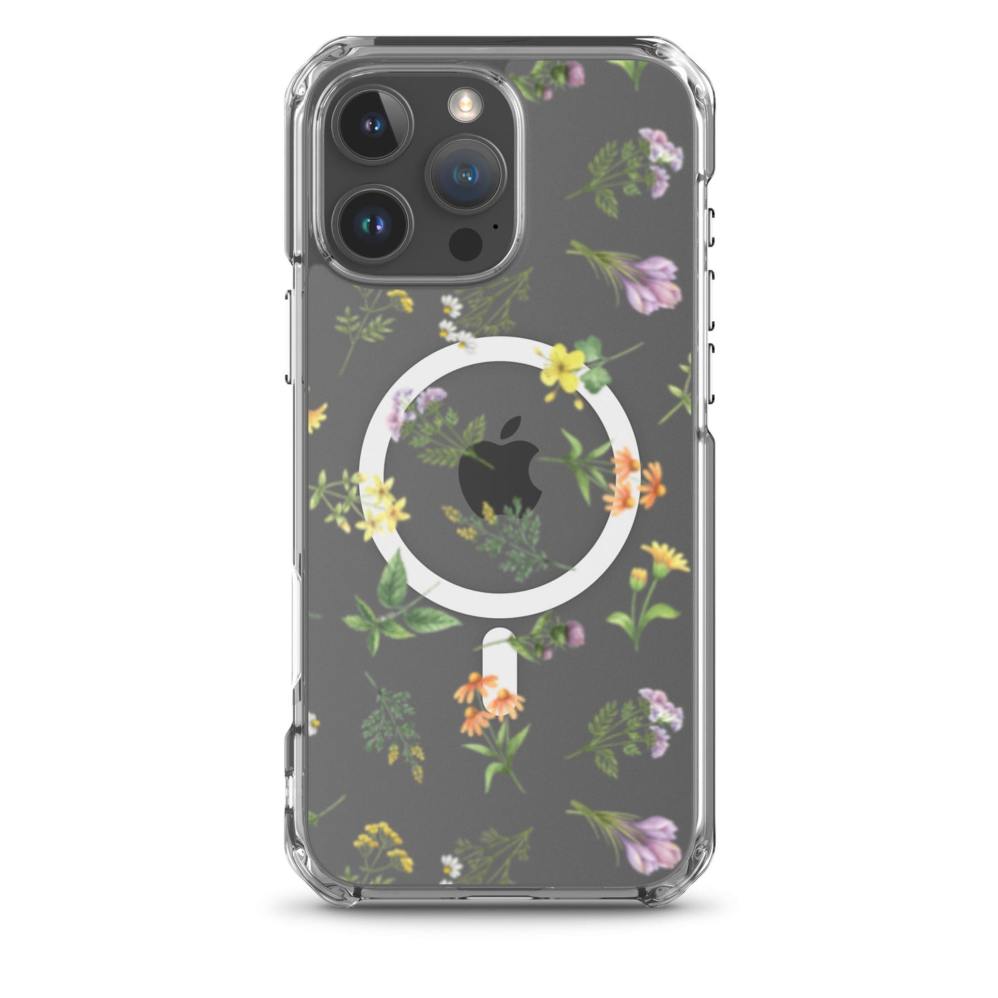 Floral Rain MagSafe Clear iPhone Case