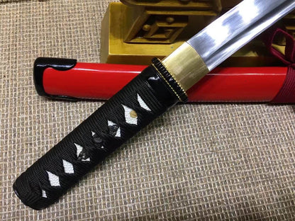 Wakizashi(High manganese steel,Red scabbard,Alloy fitted)Length 21"