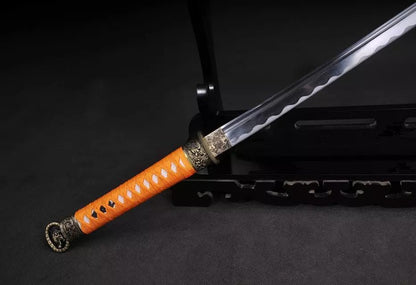 Samurai sword,Nihontou,Medium carbon steel,Wood scabbard,Alloy fitting,Full tang,Length 39 inch