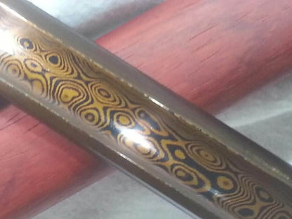 Han jian(Damascus steel red blade,Red wood scabbard,Alloy fitted)Length 30"