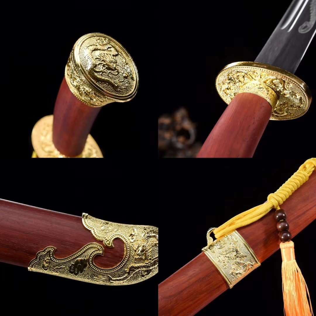 Qing dao,Handmade High carbon steel blade,Redwood scabbard