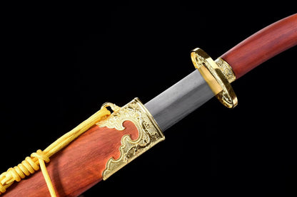 Qing dao,Handmade High carbon steel blade,Redwood scabbard