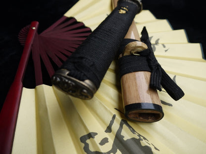 Katana,Ninja Sword,High manganese steel,Hardwood scabbard,Alloy fitting