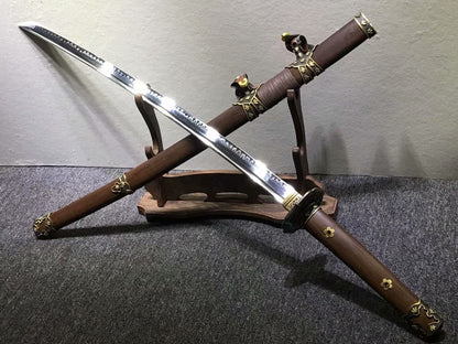 Nihontou Tachi,katana,High carbon steel burn blade,Rosewood,Brass tosogu