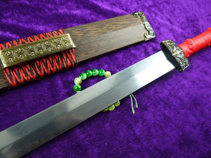 Han jian/Damascus steel handmade blade,Rosewood/Red handle