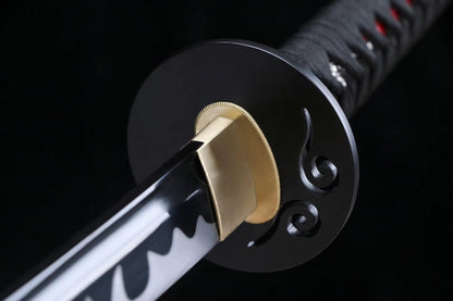 Samurai sword,High carbon steel black blade,Cut tree