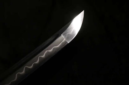 Nihontou katana,High carbon steel burn blade,Leather scabbard