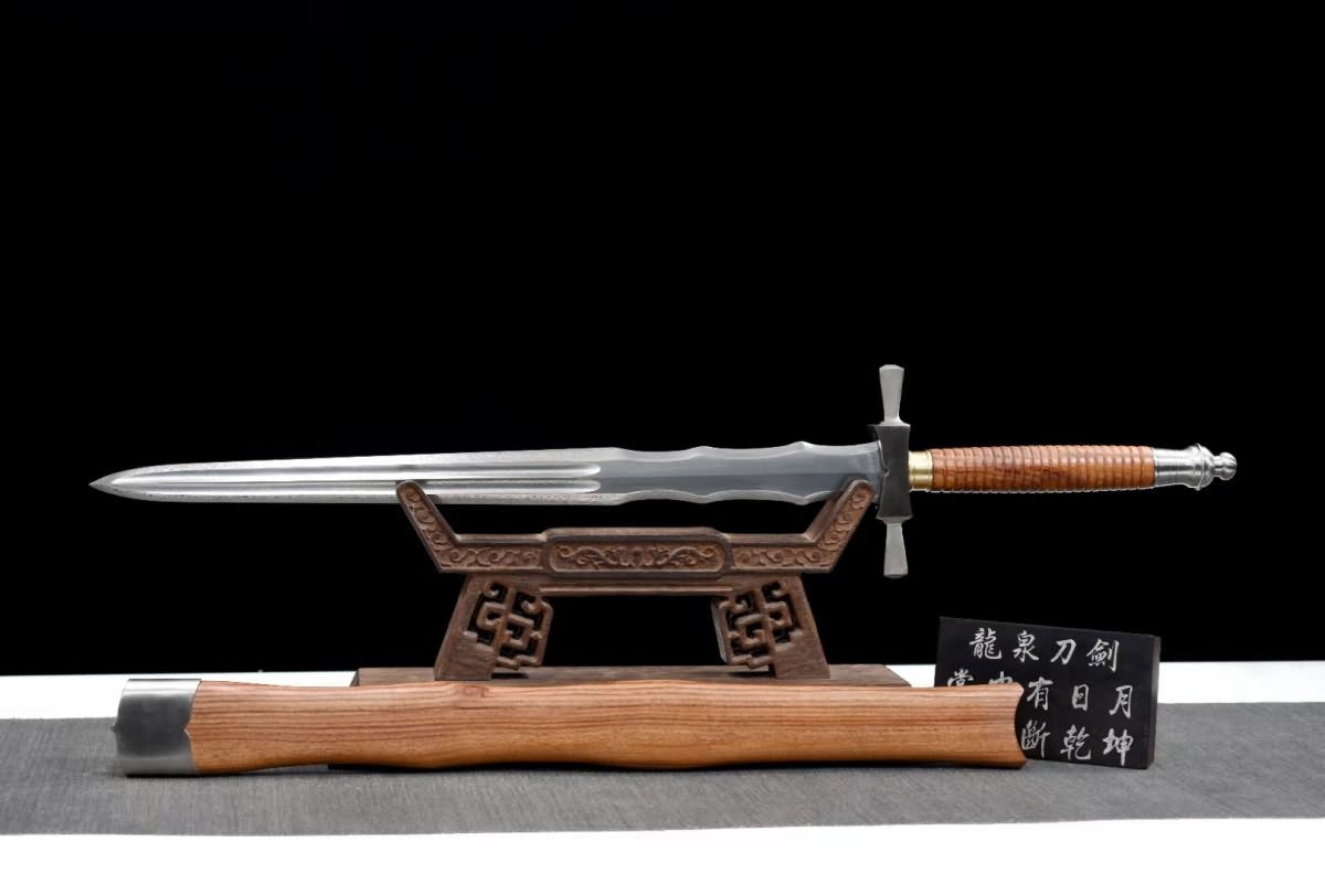 Knightly Sword,Forged damascus blade,Rosewood scabbard