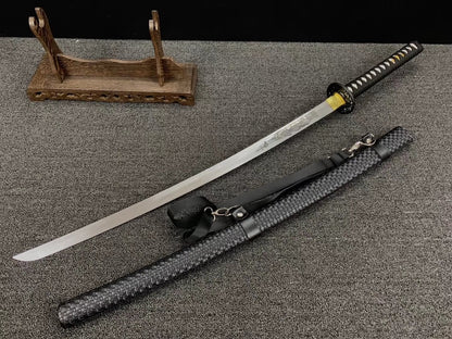 Samurai Sword KATANA-High Carbon Steel Full Tang Blade Leather scabbard