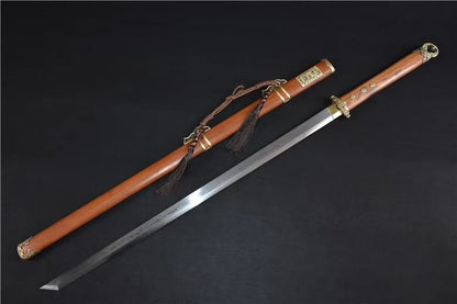 Tang dao sword,Damascus steel blade,Brass fittings