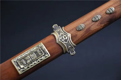 Tang dao sword,Damascus steel blade,Brass fittings