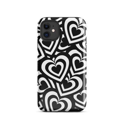 Black & White Hearts iPhone Case