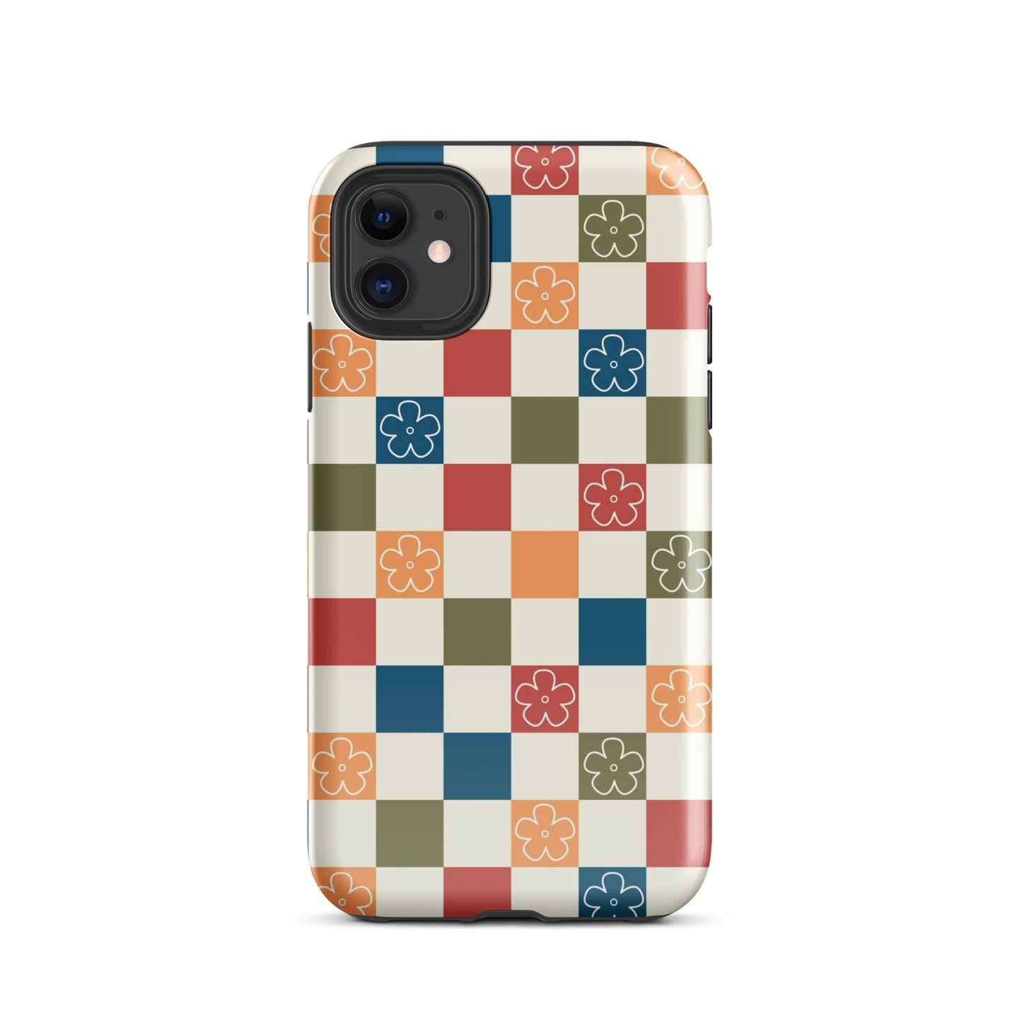 Vintage Flowers Checkered iPhone Case