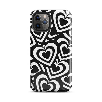 Black & White Hearts iPhone Case