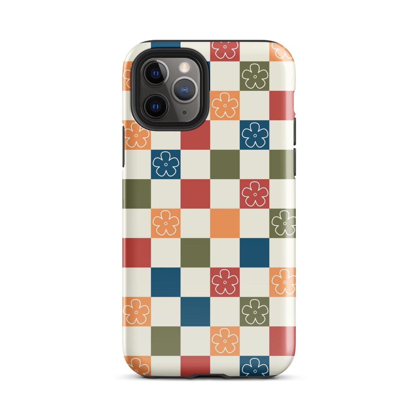 Vintage Flowers Checkered iPhone Case