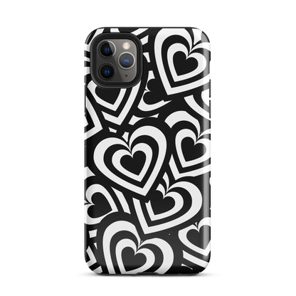Black & White Hearts iPhone Case