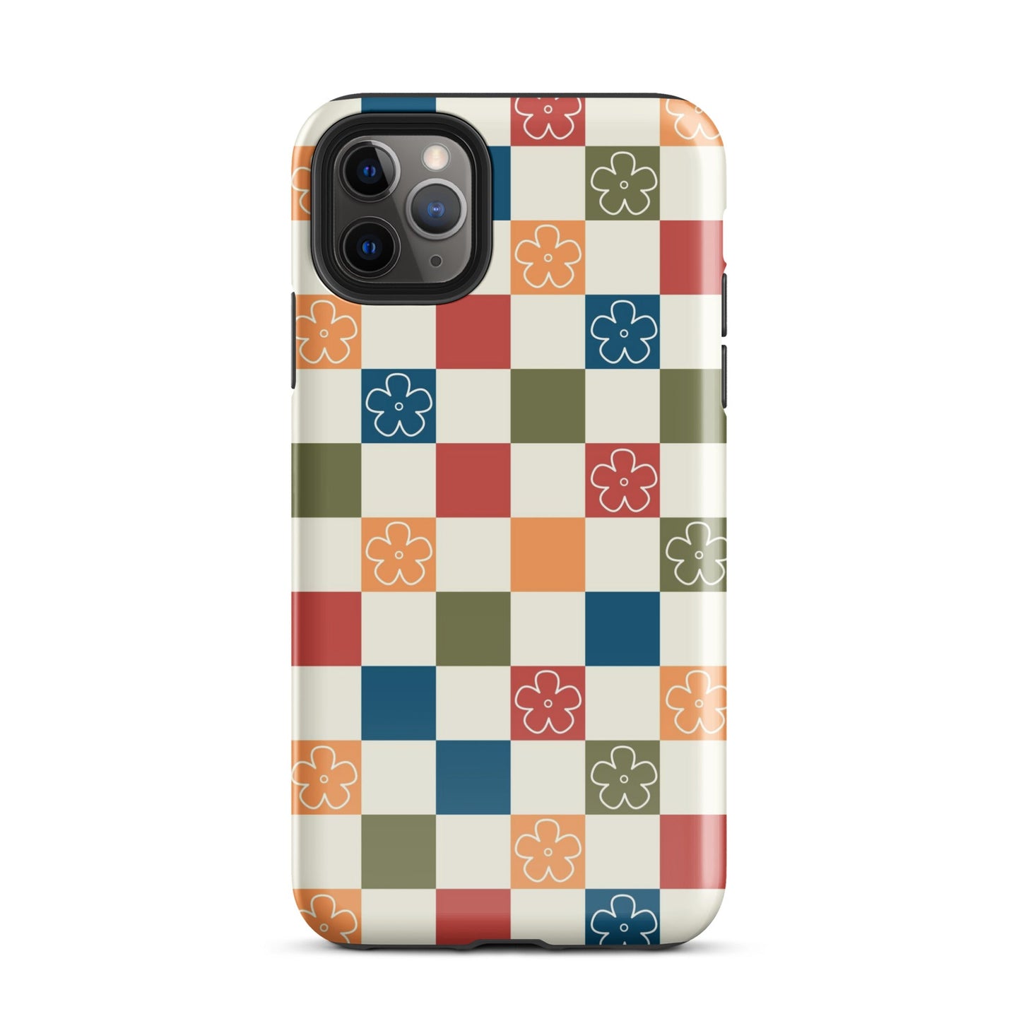 Vintage Flowers Checkered iPhone Case