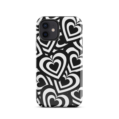 Black & White Hearts iPhone Case