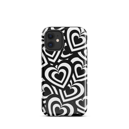Black & White Hearts iPhone Case