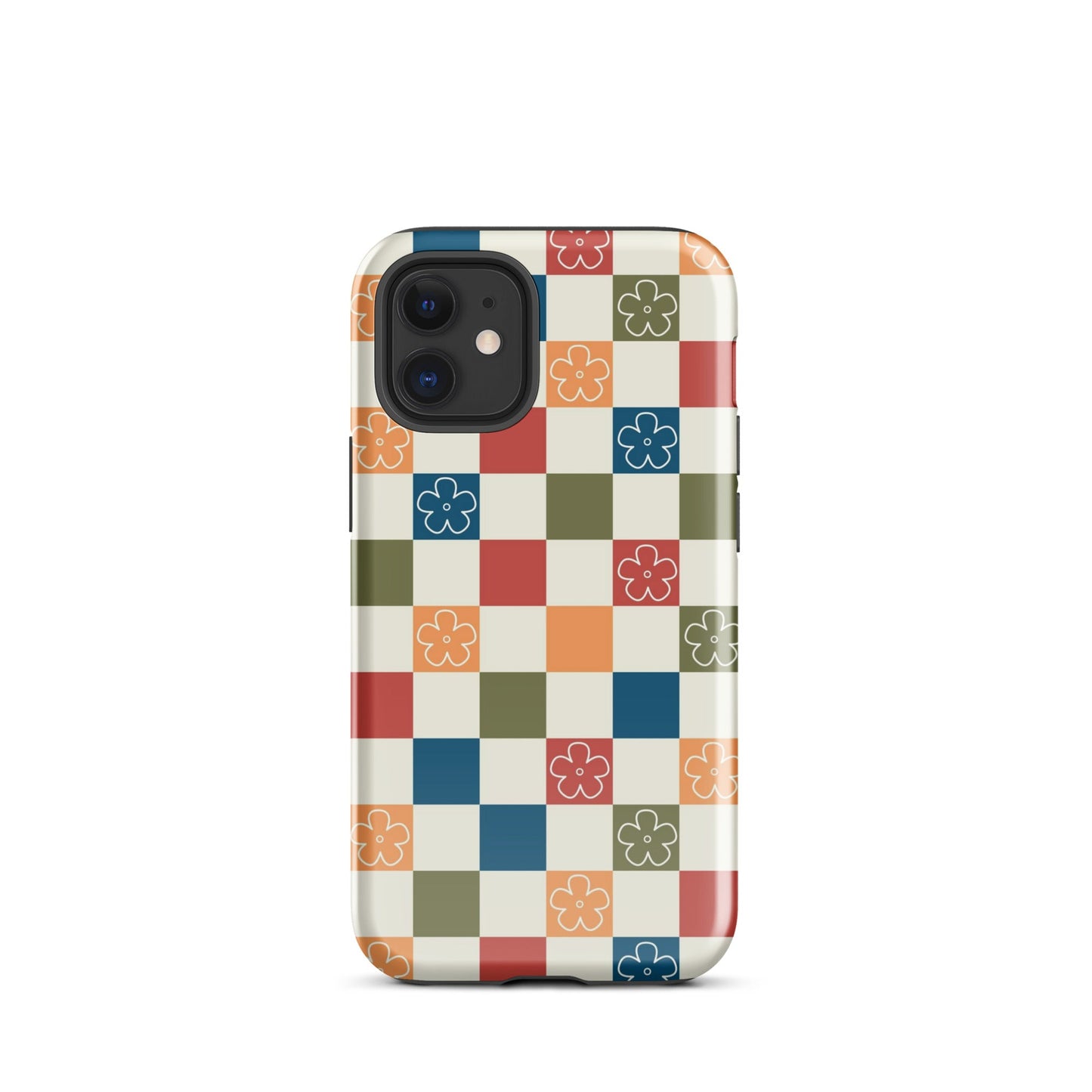 Vintage Flowers Checkered iPhone Case