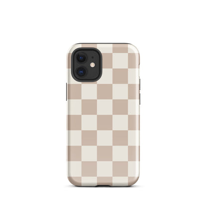 Neutral Checkered iPhone Case