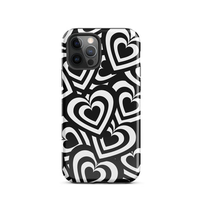 Black & White Hearts iPhone Case