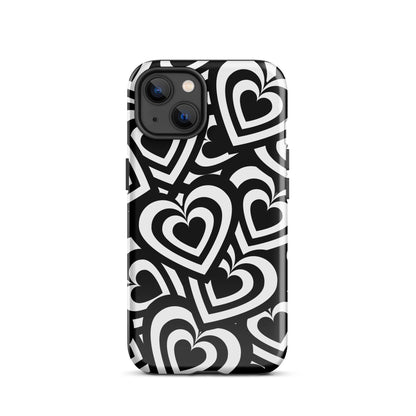 Black & White Hearts iPhone Case
