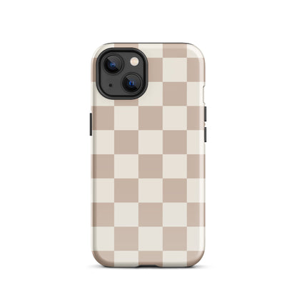 Neutral Checkered iPhone Case