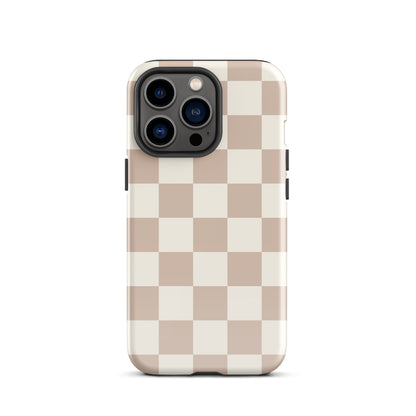 Neutral Checkered iPhone Case