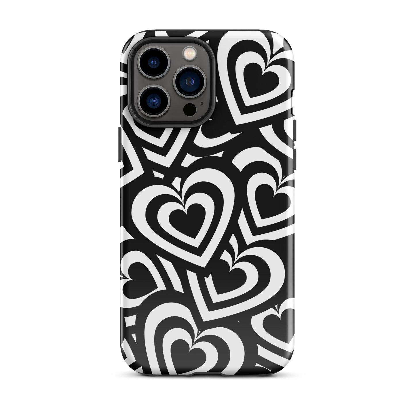 Black & White Hearts iPhone Case