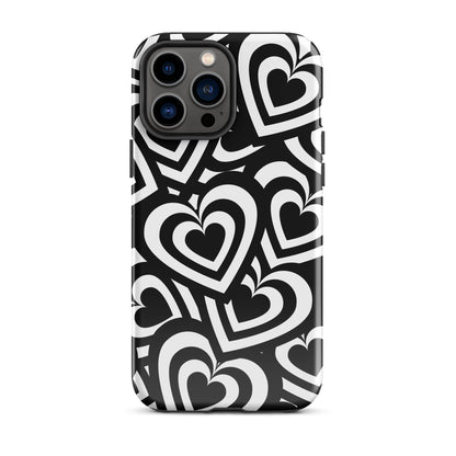 Black & White Hearts iPhone Case