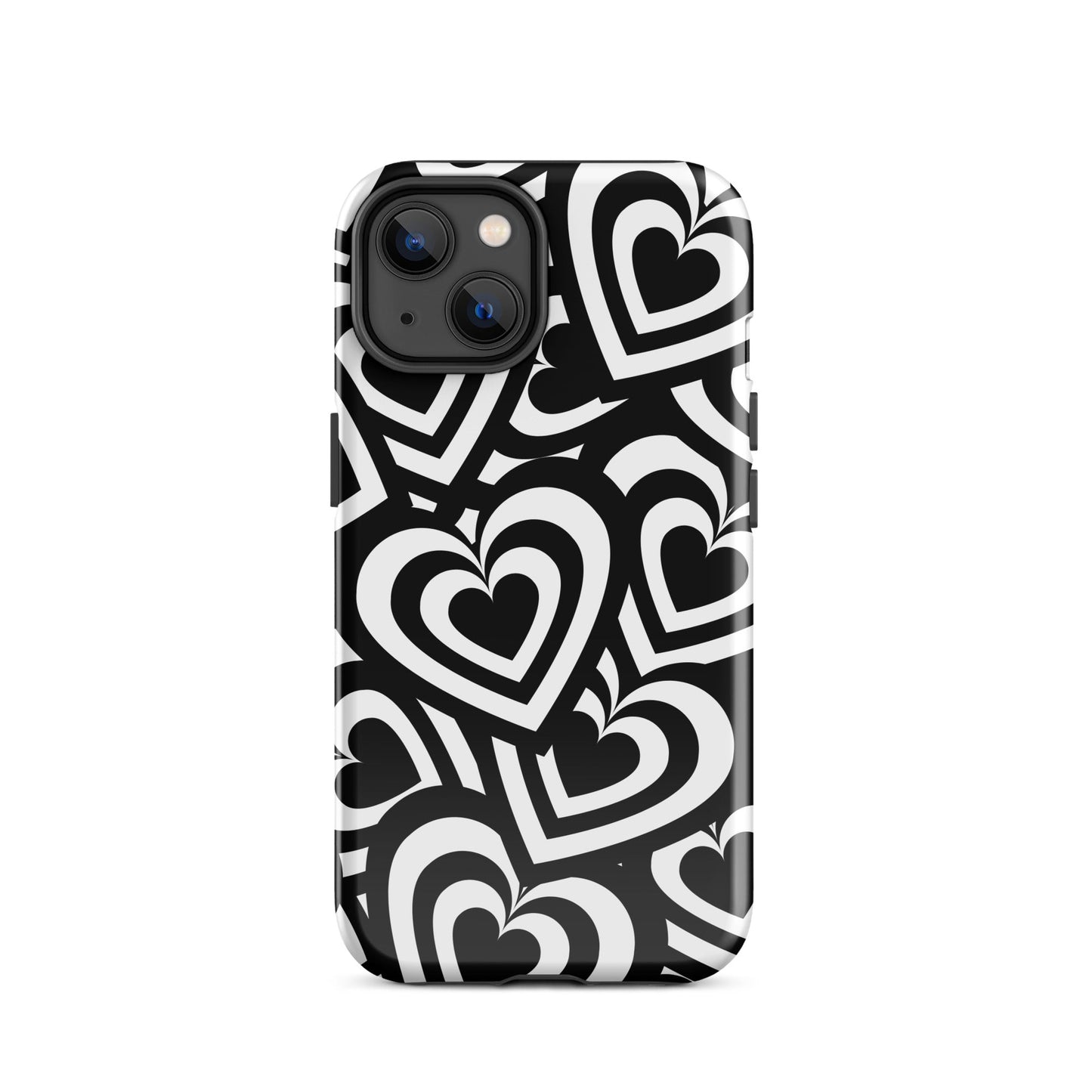 Black & White Hearts iPhone Case