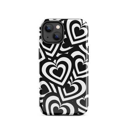 Black & White Hearts iPhone Case