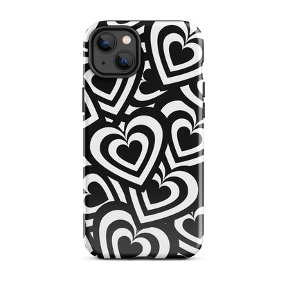 Black & White Hearts iPhone Case