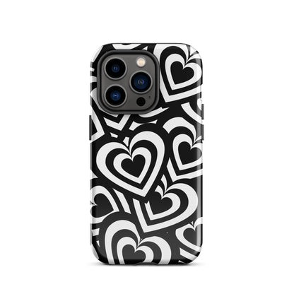 Black & White Hearts iPhone Case