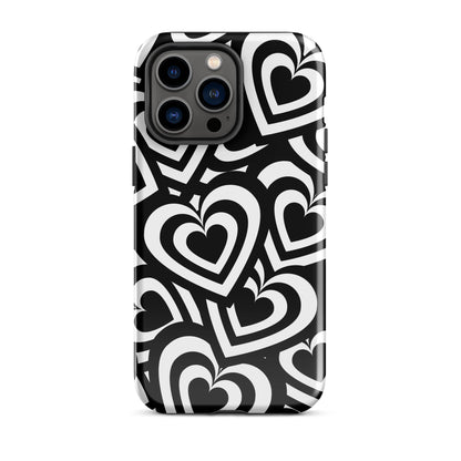 Black & White Hearts iPhone Case