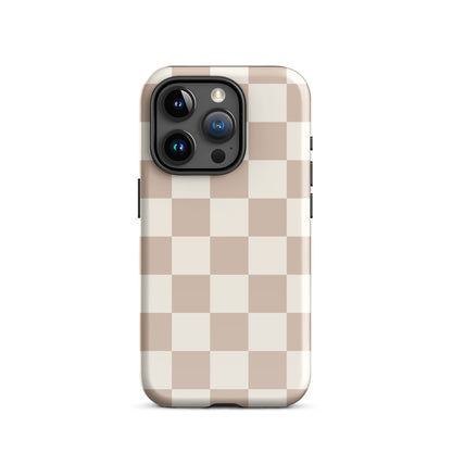 Neutral Checkered iPhone Case