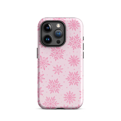 Pink Snowflakes iPhone Case