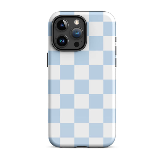 Pastel Blue Checkered iPhone Case