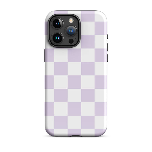 Pastel Purple Checkered iPhone Case