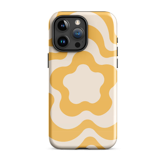 Yellow Retro Flowers iPhone Case