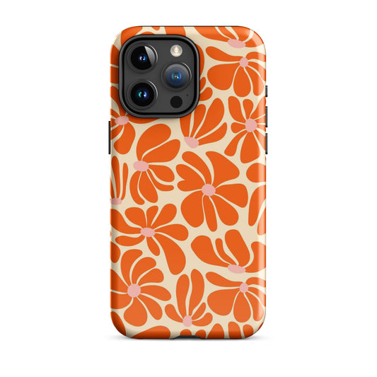 Orange Vintage Flowers iPhone Case