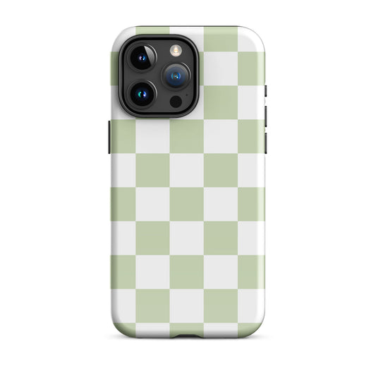 Pastel Green Checkered iPhone Case