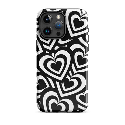 Black & White Hearts iPhone Case