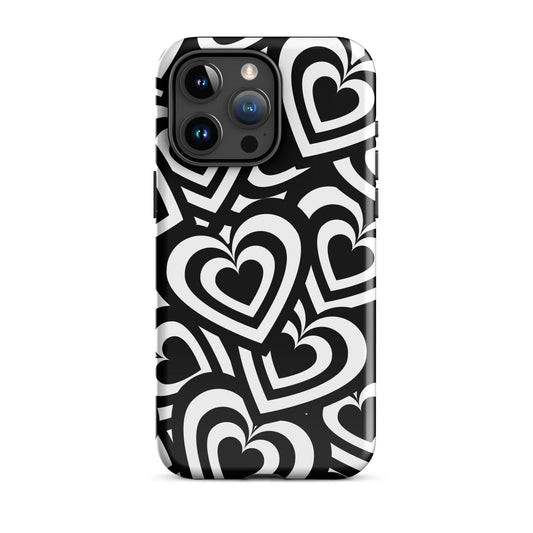 Black & White Hearts iPhone Case