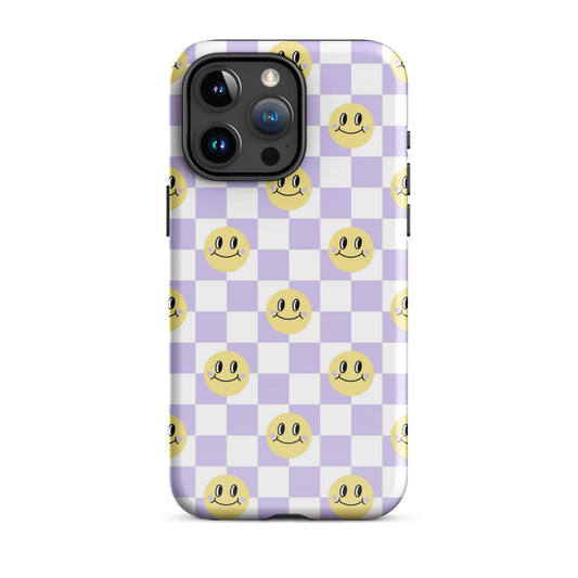Checkered Smiley Faces iPhone Case