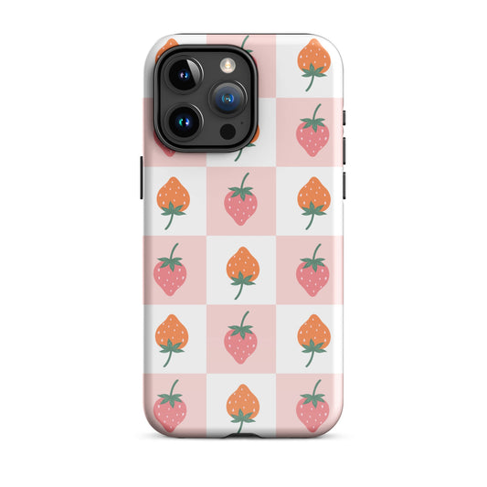 Strawberry Checkered iPhone Case