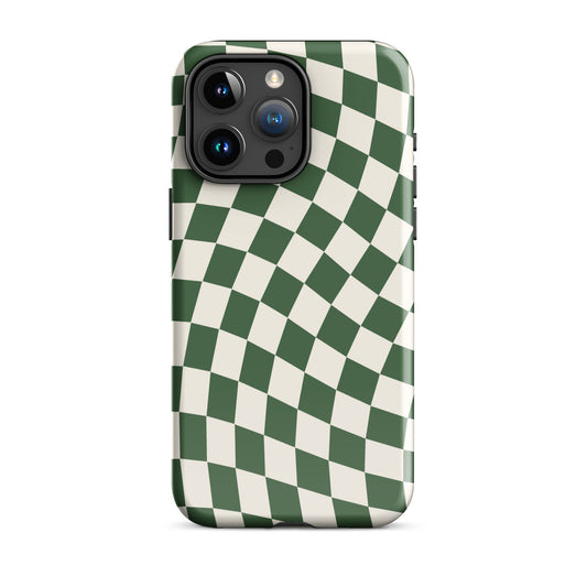Green Wavy Checkered iPhone Case